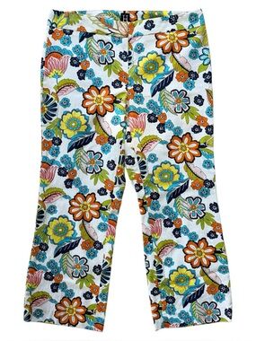 HILFIGER Women's Floral Whimsy Cropped Pants Size 8